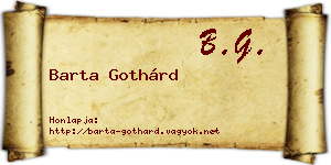 Barta Gothárd névjegykártya